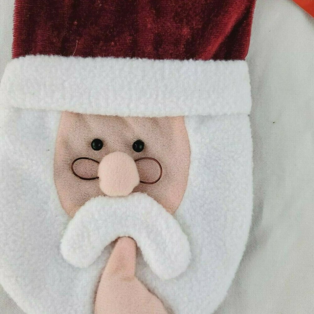 New 11" Fabric Secret Santa Plush Gift Bag Pouch New With Tags - Picture 2 of 5